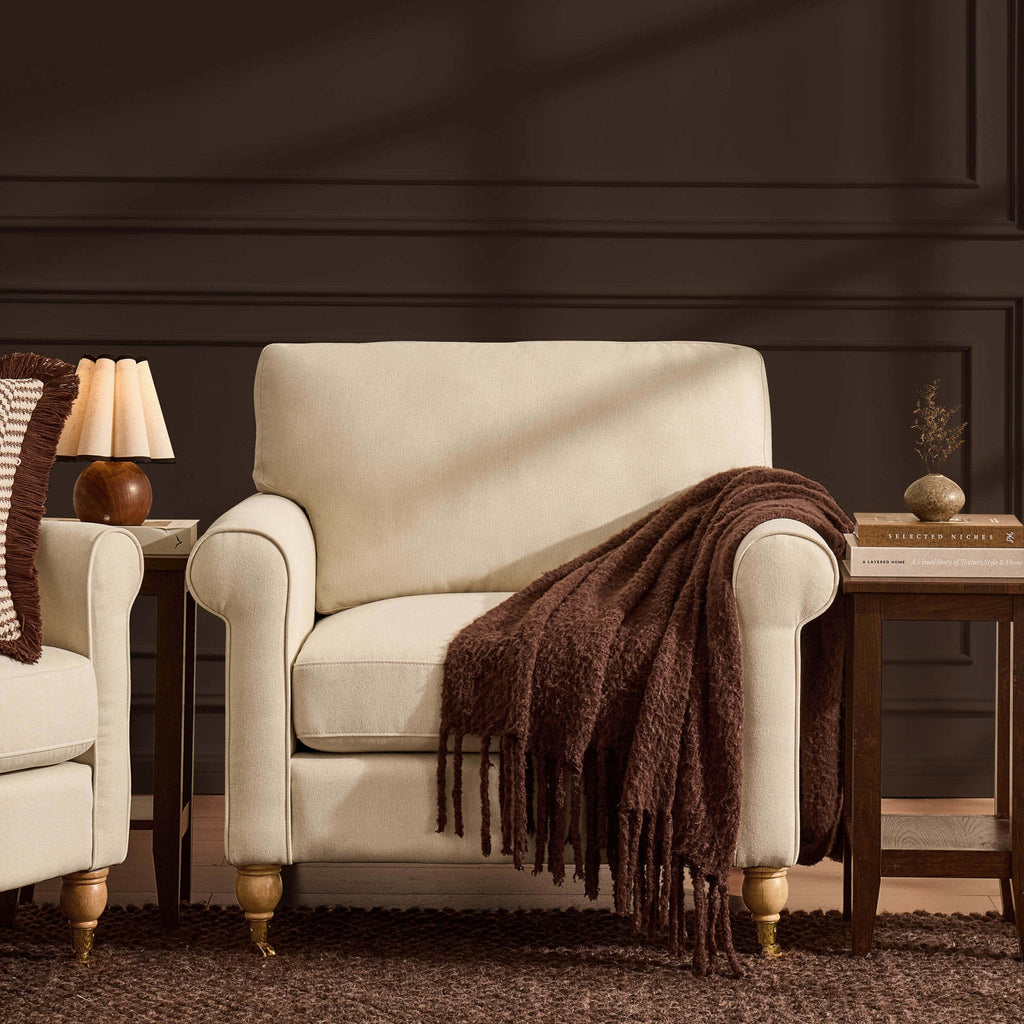 Dusklia - Sicily Armchair - Cream Linen