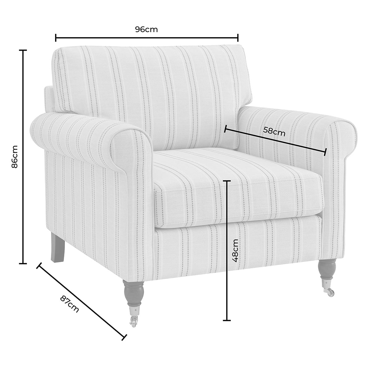 Dusklia - Sicily Armchair - Chocolate Stripe