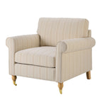 Dusklia - Sicily Armchair - Natural Stitched Stripe