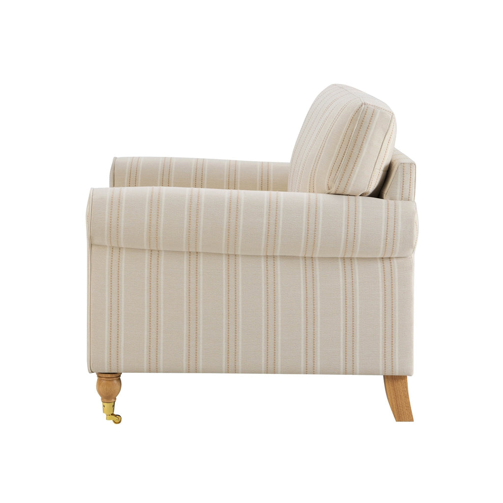 Dusklia - Sicily Armchair - Natural Stitched Stripe