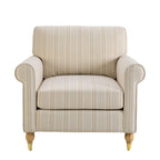 Dusklia - Sicily Armchair - Natural Stitched Stripe