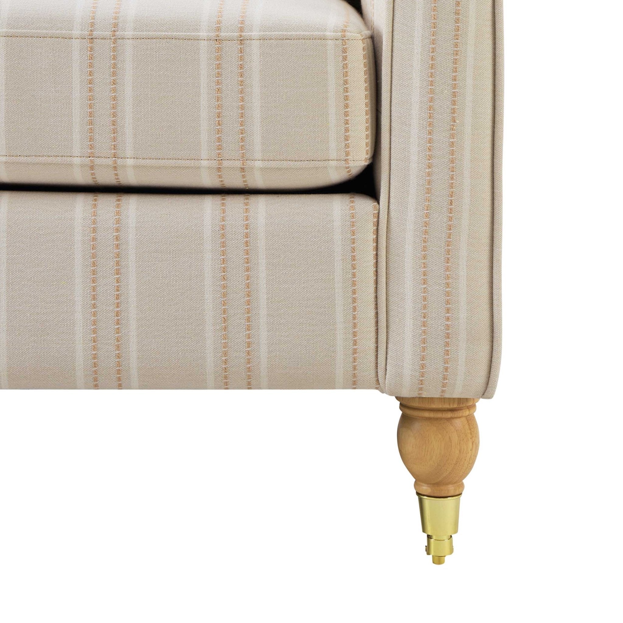 Dusklia - Sicily Armchair - Natural Stitched Stripe