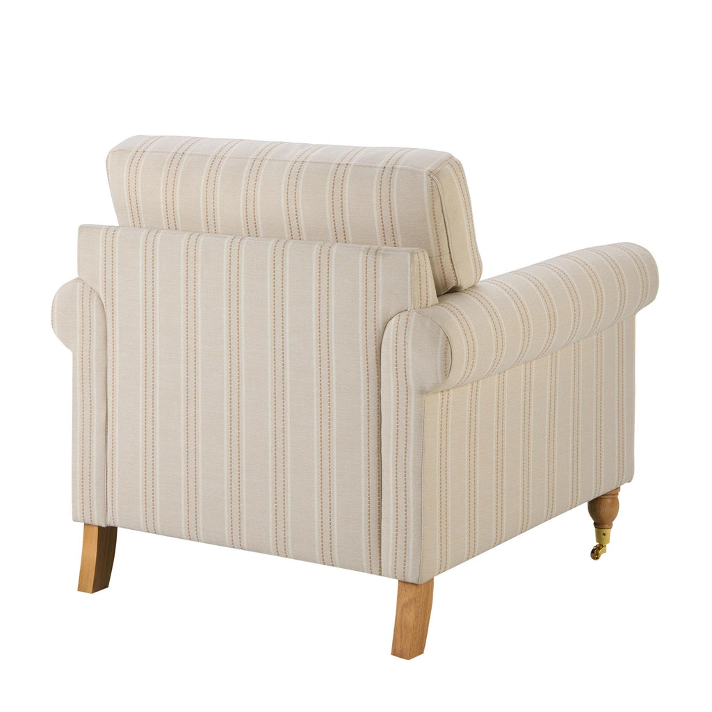 Dusklia - Sicily Armchair - Natural Stitched Stripe