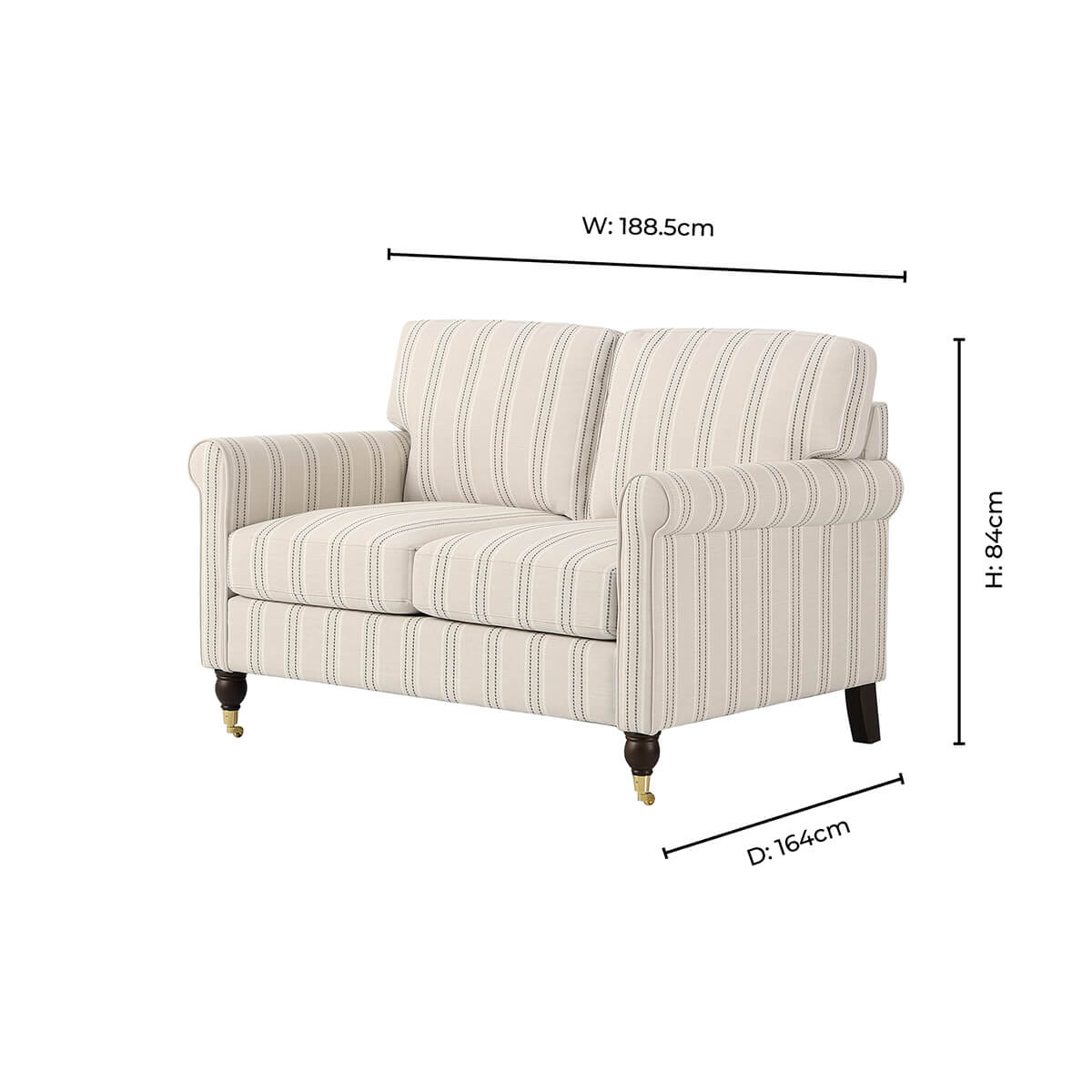 Dusklia - Sicily Small 2 Seater Sofa - Stripe
