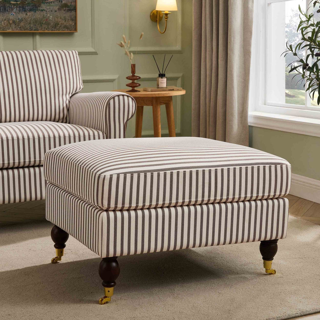 Dusklia - Sicily Pouffe - Chocolate Stripe