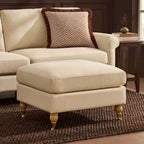 Dusklia - Sicily Pouffe - Cream Linen