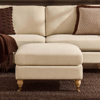 Dusklia - Sicily Pouffe - Cream Linen