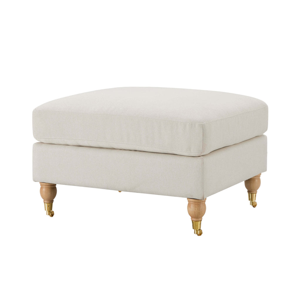 Dusklia - Sicily Pouffe - Cream Linen