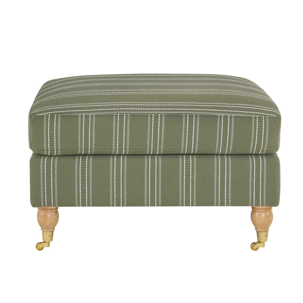Dusklia - Sicily Pouffe - Green Stripe