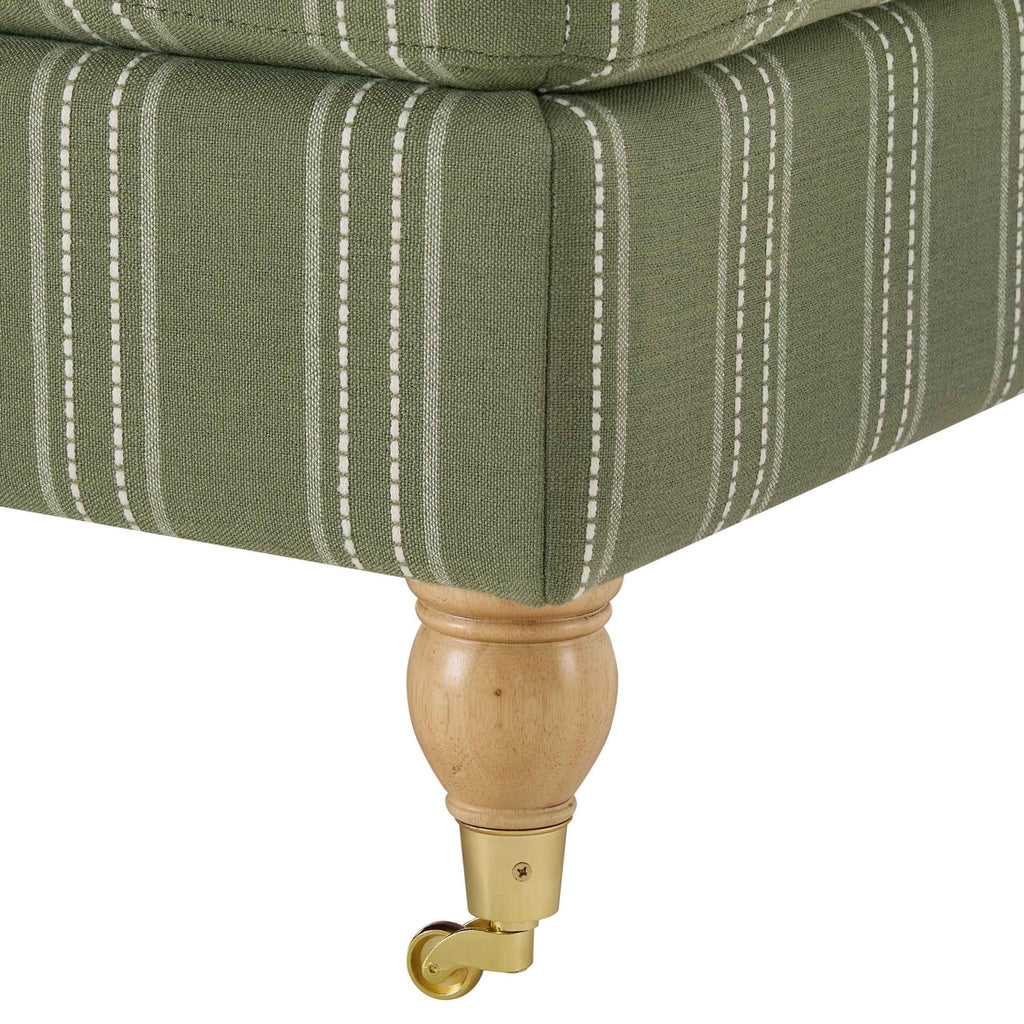 Dusklia - Sicily Pouffe - Green Stripe