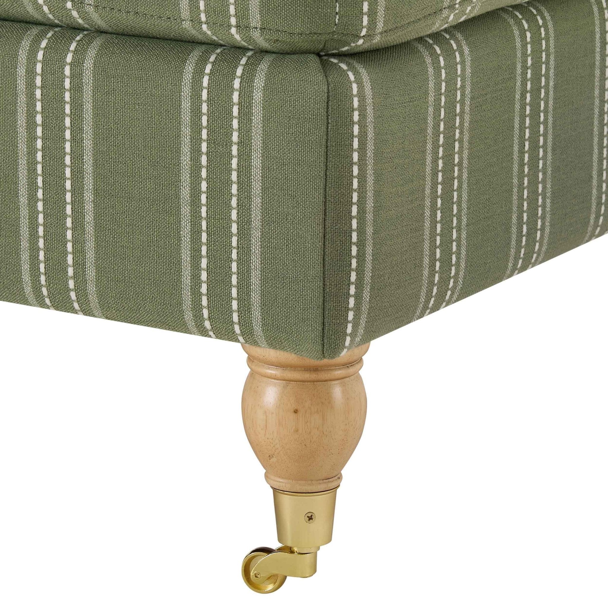 Dusklia - Sicily Pouffe - Green Stripe