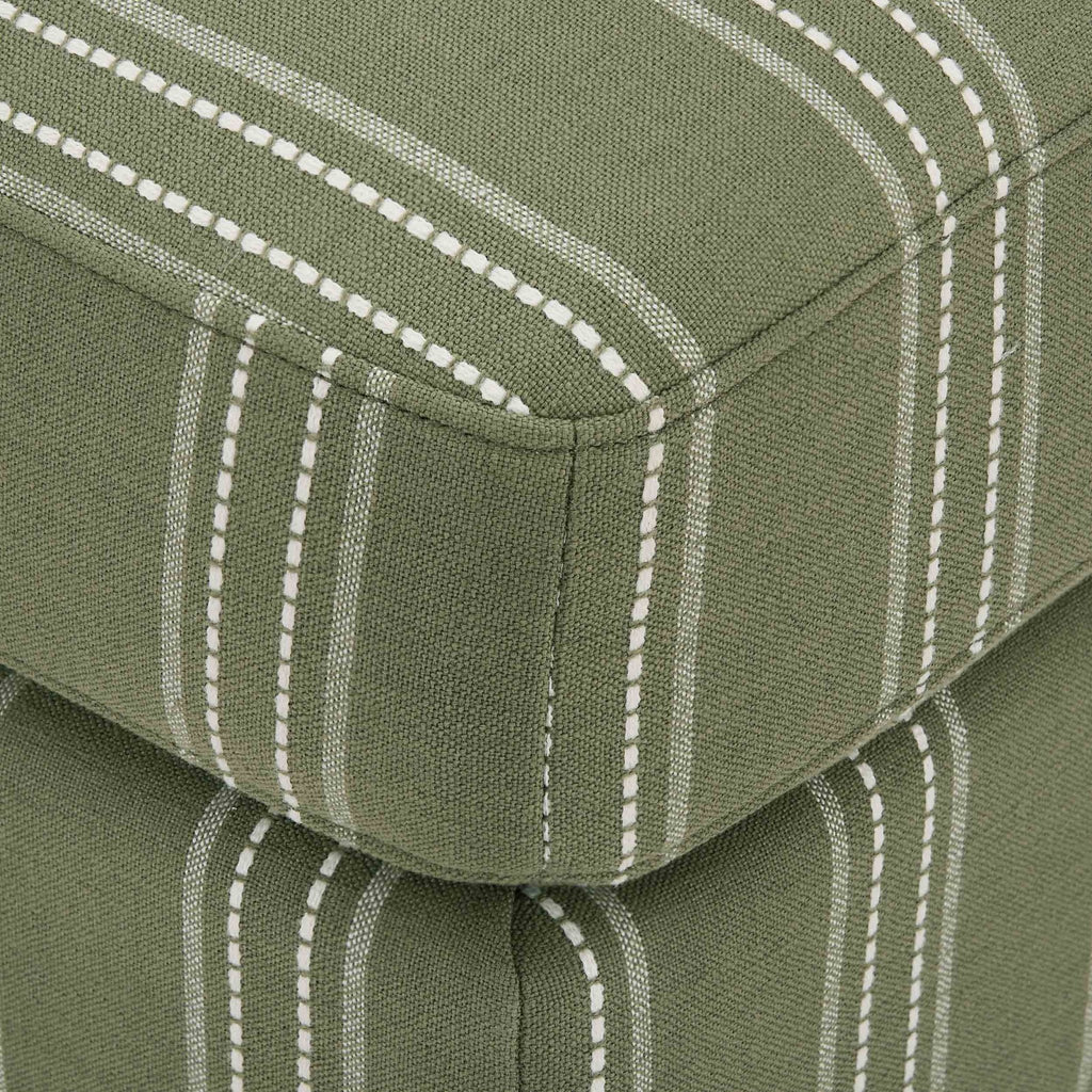 Dusklia - Sicily Pouffe - Green Stripe