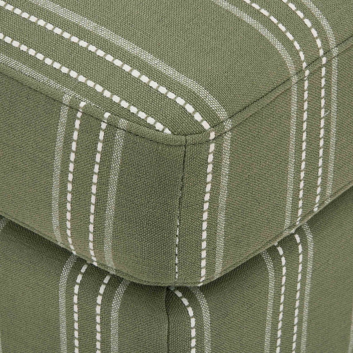 Dusklia - Sicily Pouffe - Green Stripe