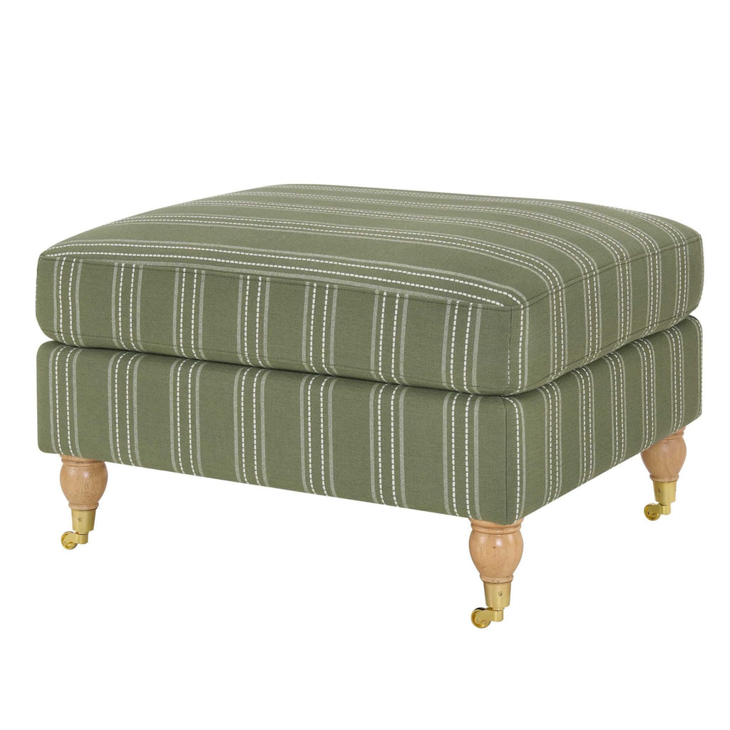 Dusklia - Sicily Pouffe - Green Stripe