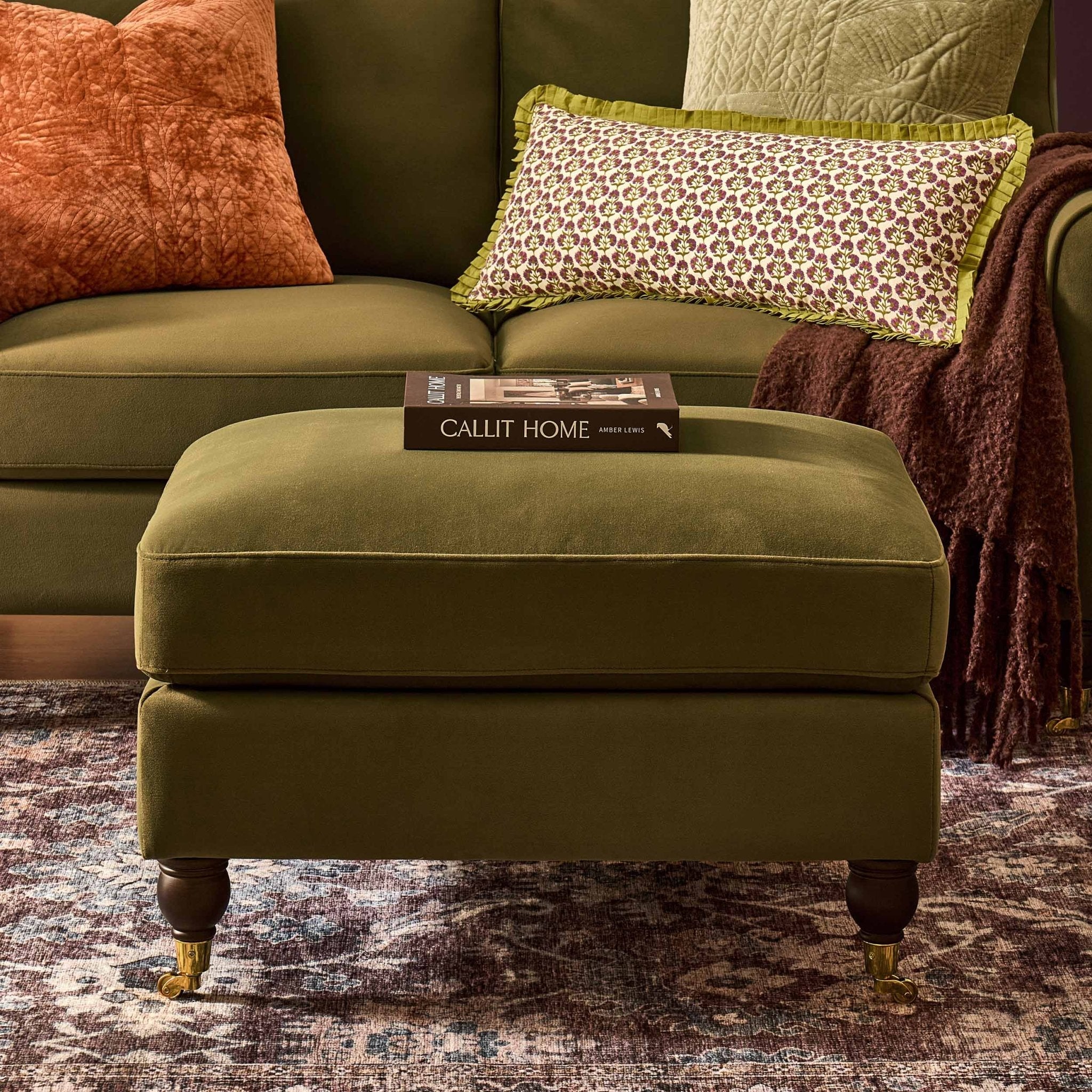 Dusklia - Sicily Pouffe - Muted Moss