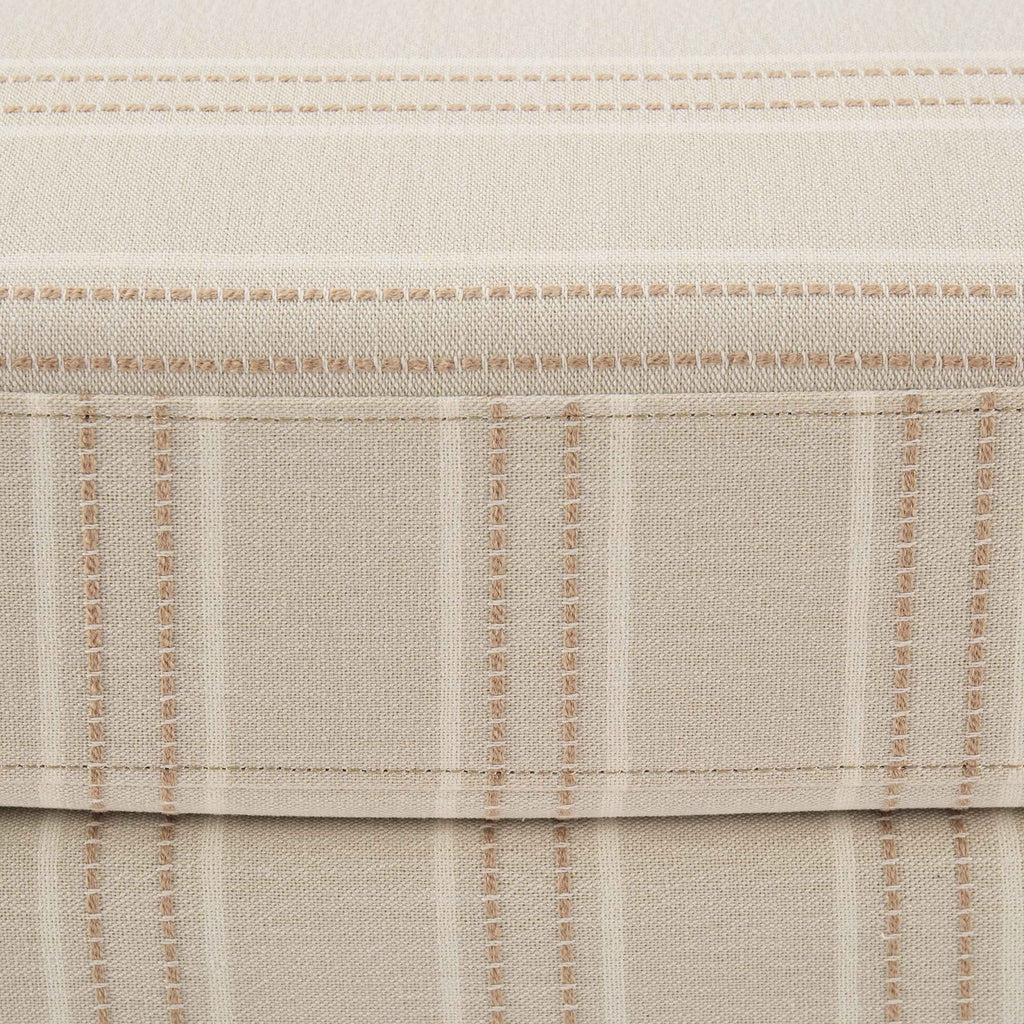 Dusklia - Sicily Pouffe - Natural Stitched Stripe