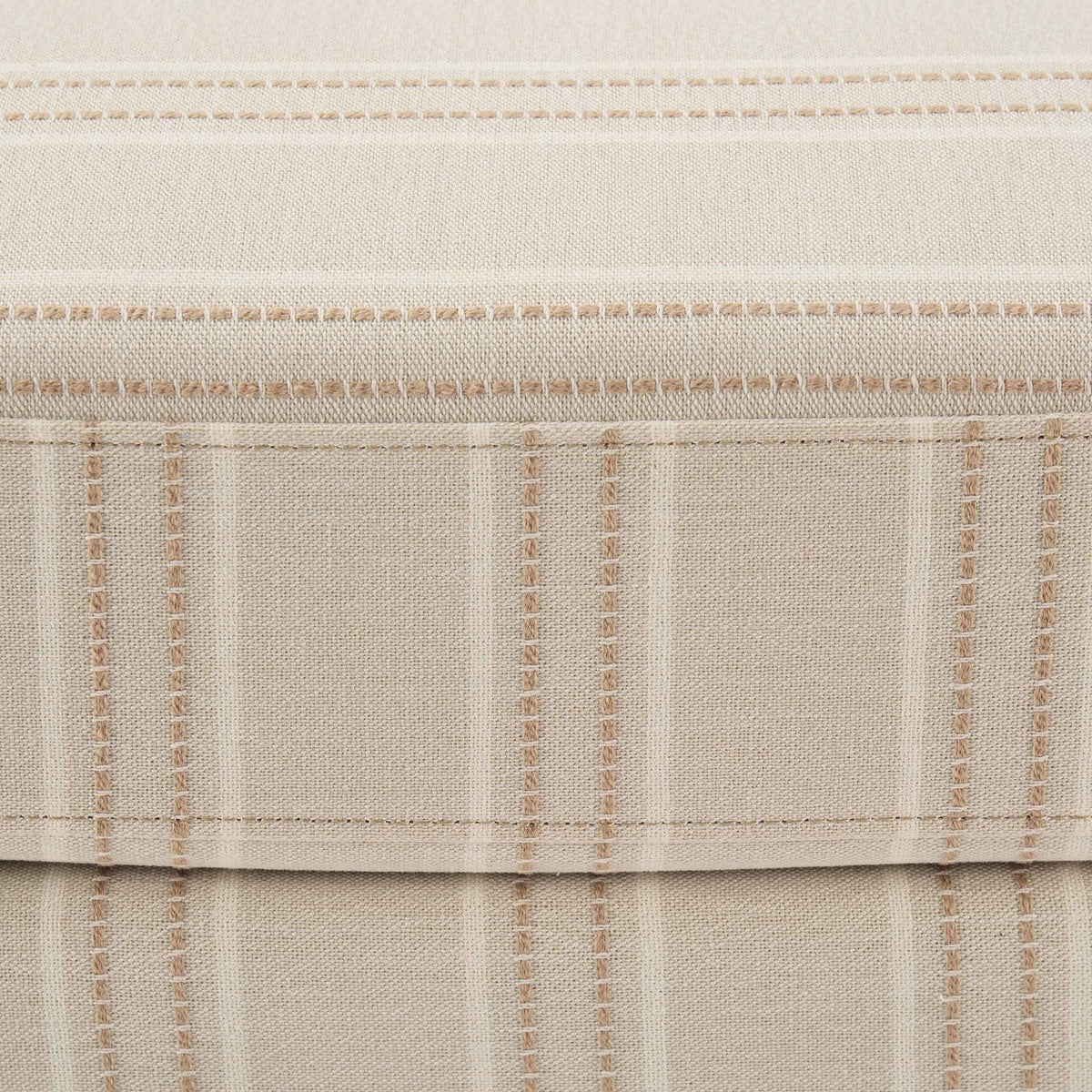 Dusklia - Sicily Pouffe - Natural Stitched Stripe