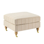 Dusklia - Sicily Pouffe - Natural Stitched Stripe