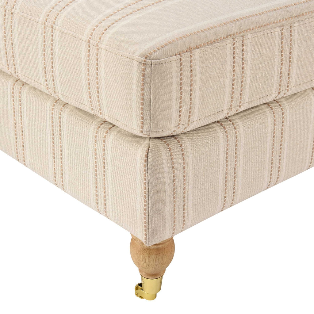 Dusklia - Sicily Pouffe - Natural Stitched Stripe