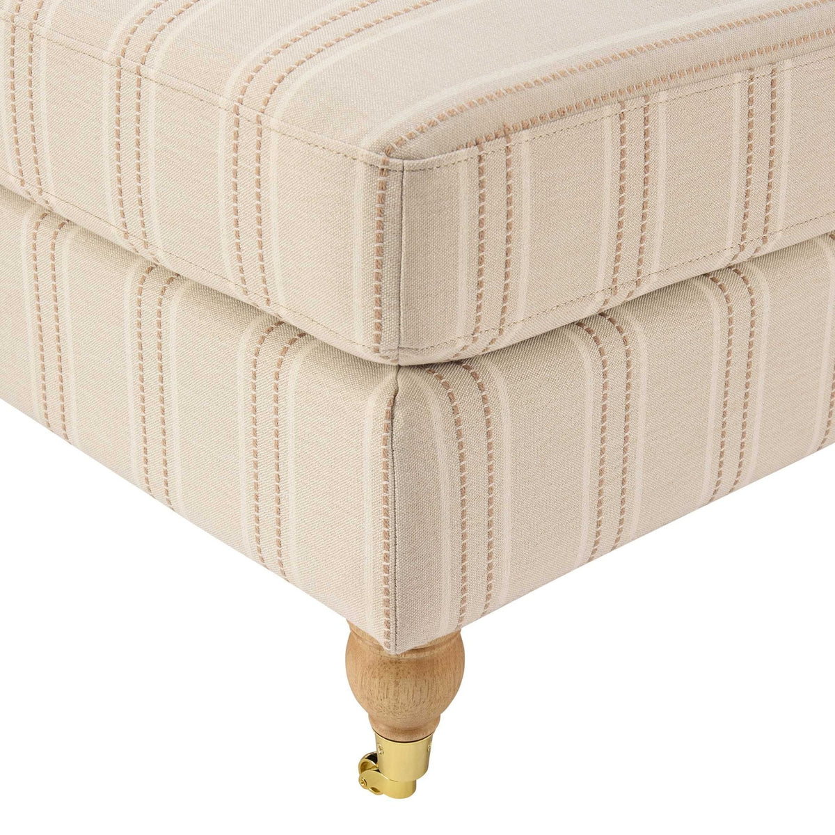 Dusklia - Sicily Pouffe - Natural Stitched Stripe