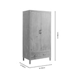 Dusklia - Sienna 2 Door Wardrobe with Drawers - Washed Wood