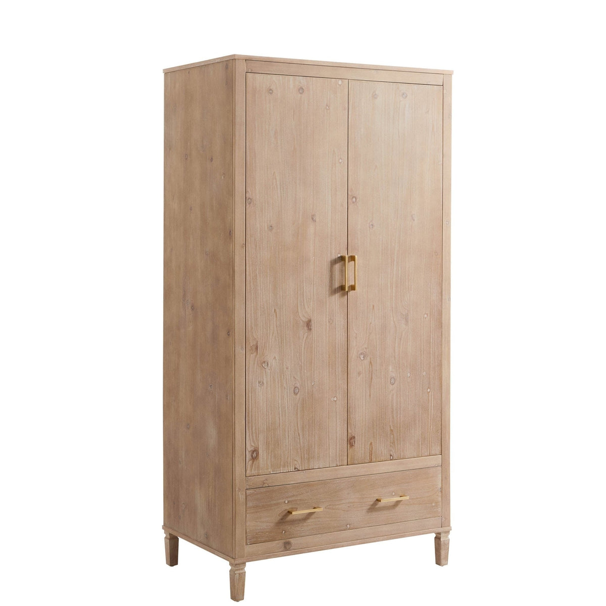 Dusklia - Sienna 2 Door Wardrobe with Drawers - Washed Wood