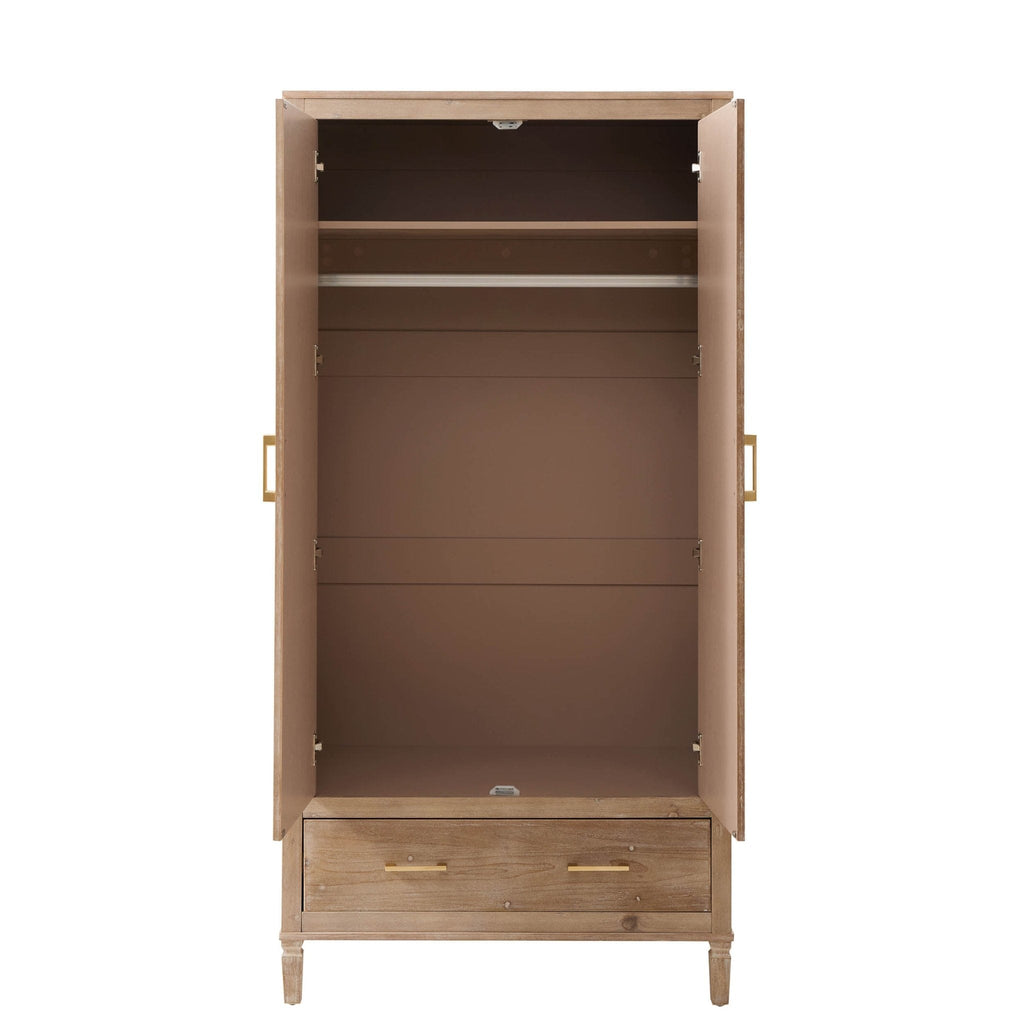 Dusklia - Sienna 2 Door Wardrobe with Drawers - Washed Wood