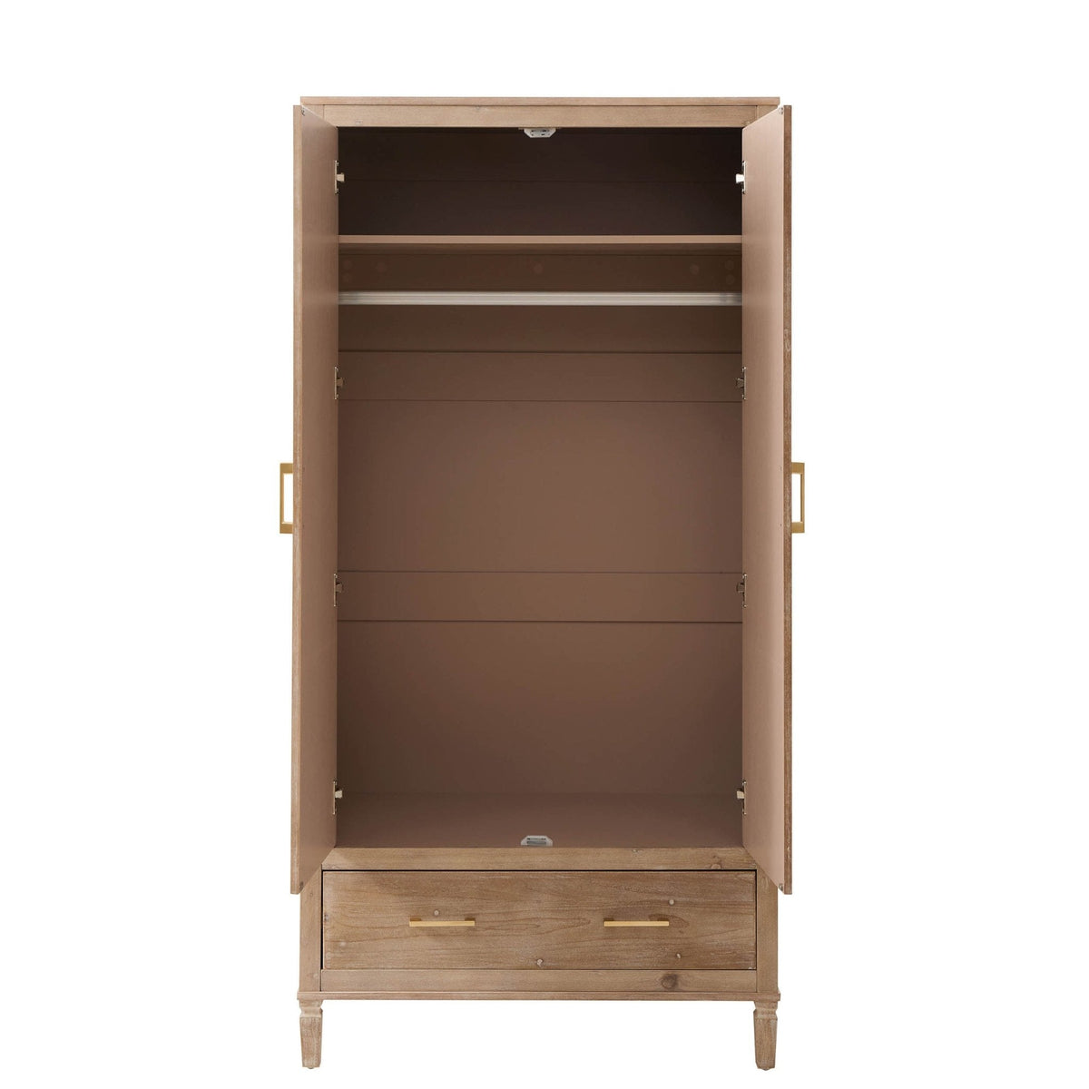 Dusklia - Sienna 2 Door Wardrobe with Drawers - Washed Wood