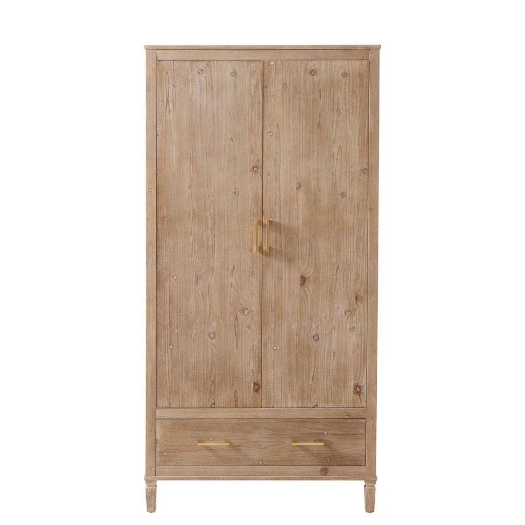 Dusklia - Sienna 2 Door Wardrobe with Drawers - Washed Wood