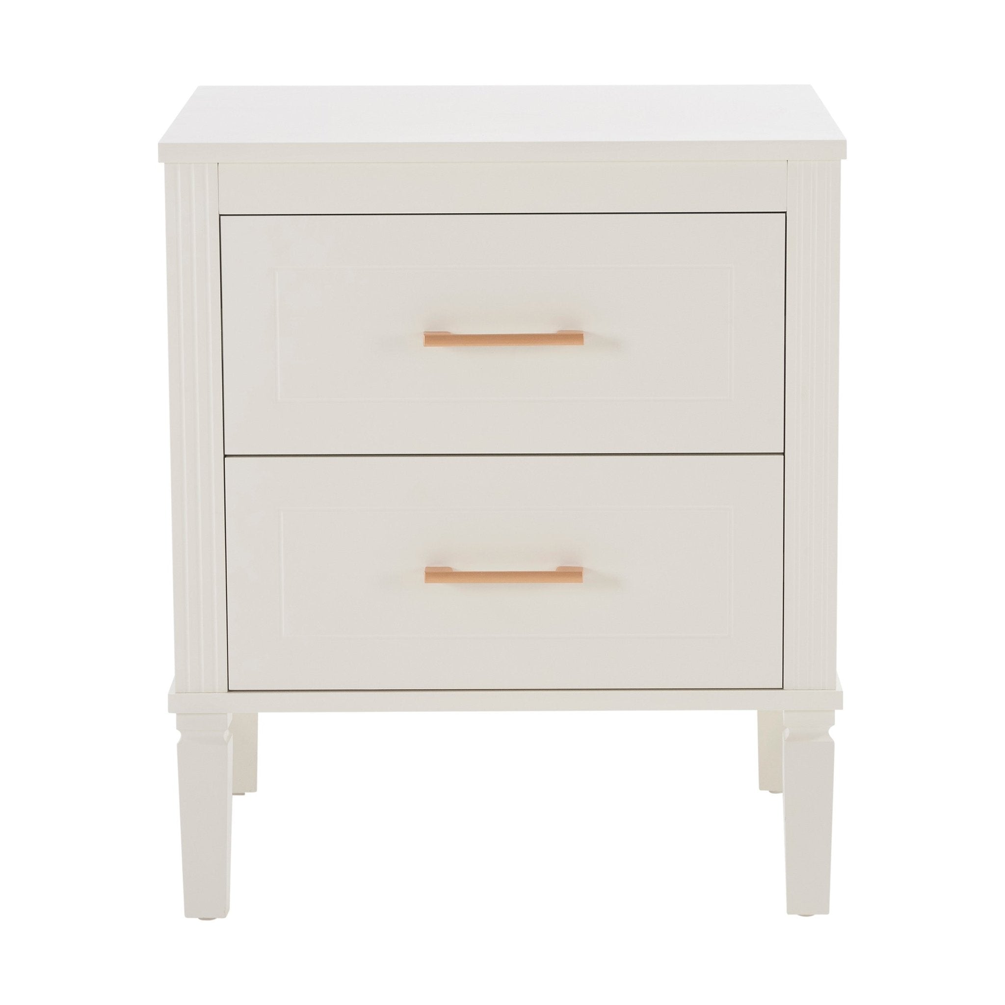 Dusklia - Sienna 2 Drawer Bedside Table - Cream