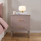 Dusklia - Sienna 2 Drawer Bedside Table - Dusty Mauve