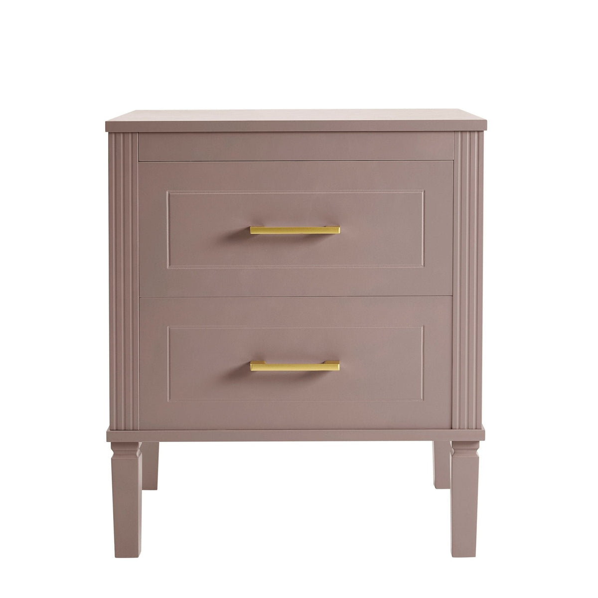Dusklia - Sienna 2 Drawer Bedside Table - Dusty Mauve
