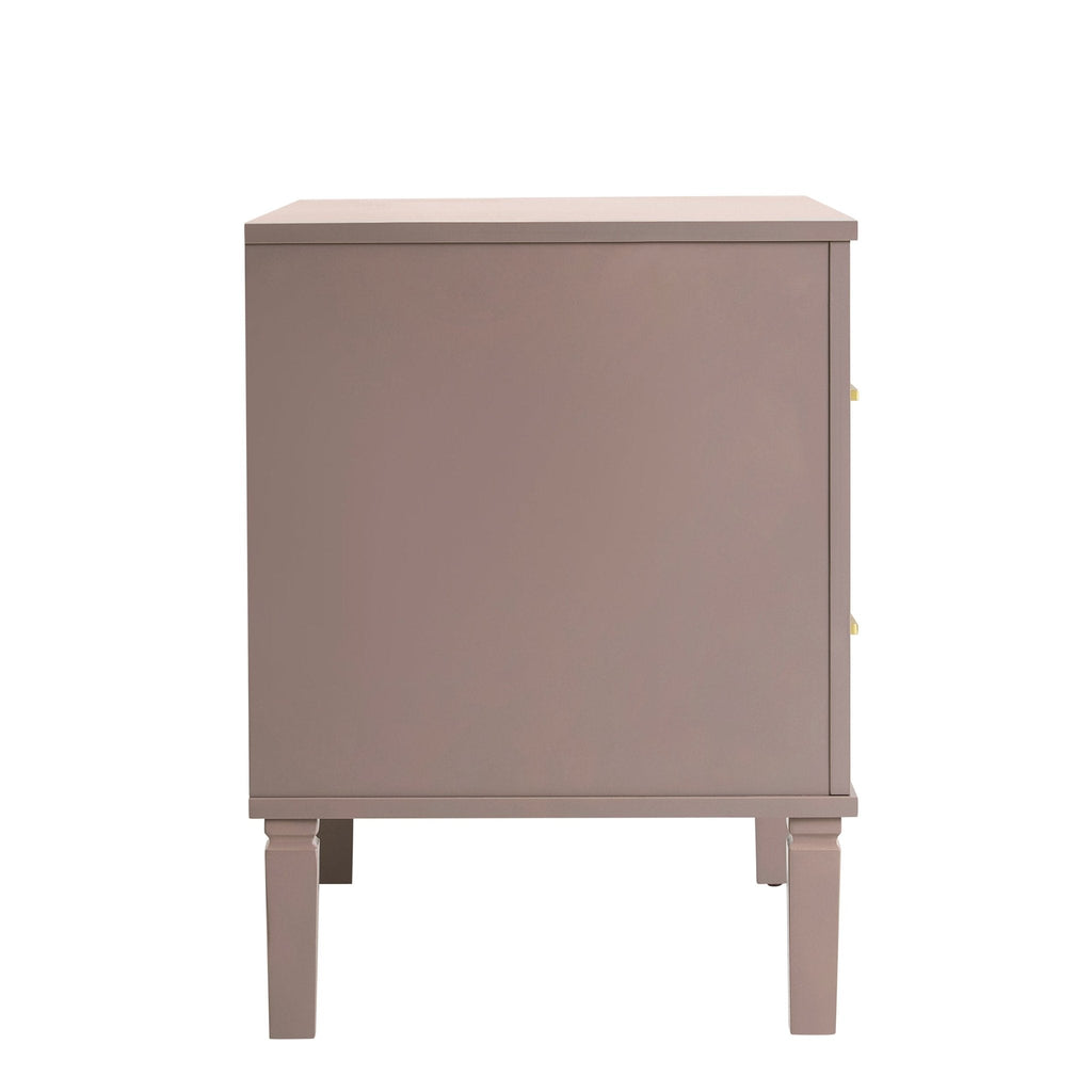 Dusklia - Sienna 2 Drawer Bedside Table - Dusty Mauve
