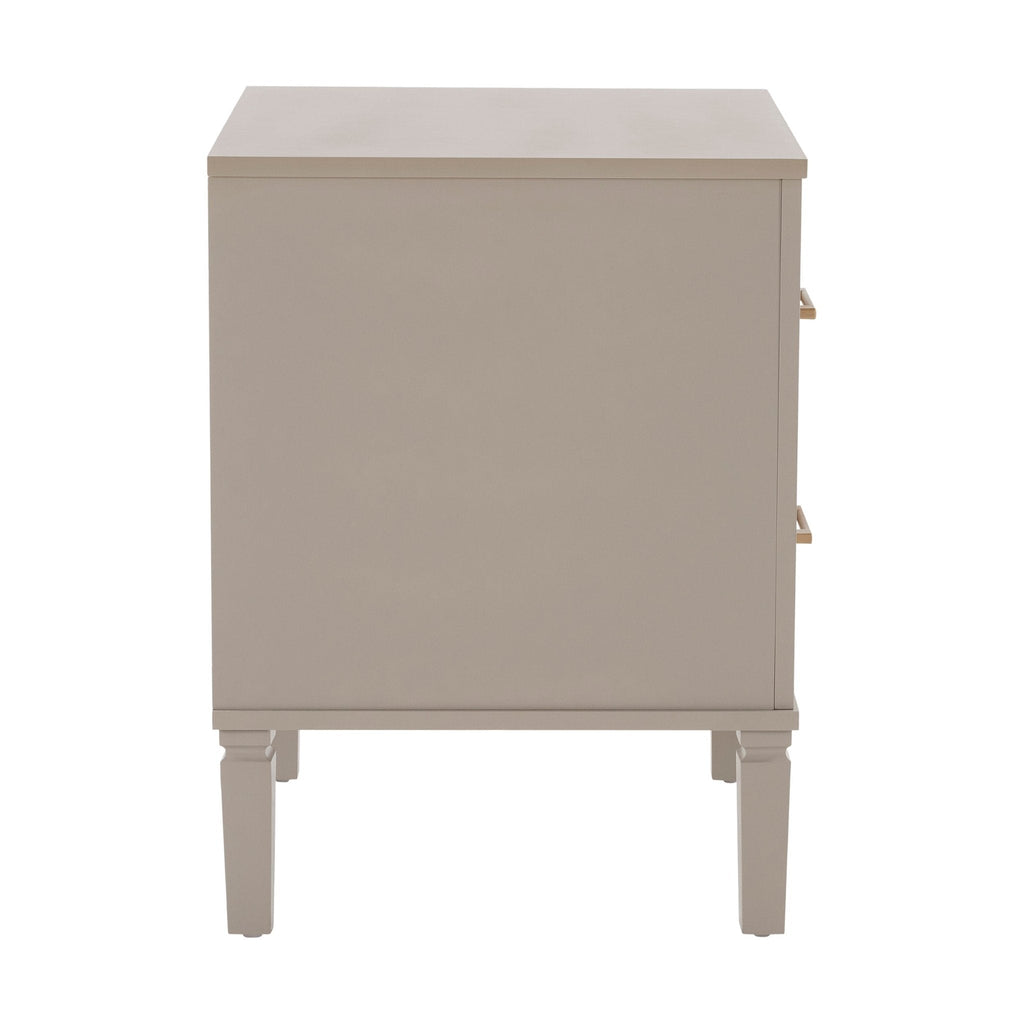 Dusklia - Sienna 2 Drawer Bedside Table - Taupe