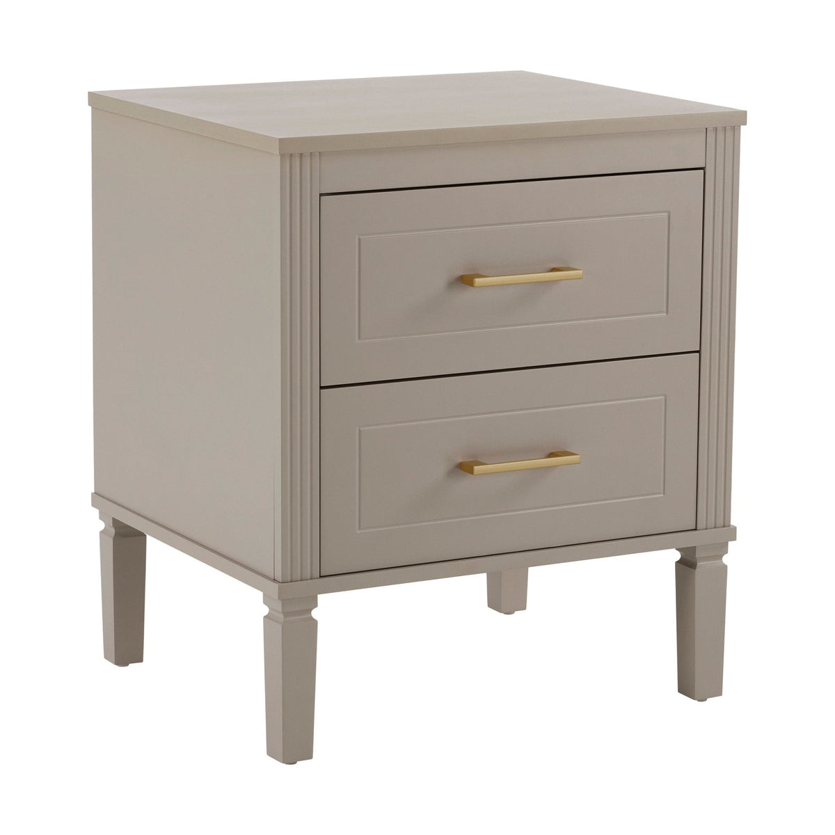 Dusklia - Sienna 2 Drawer Bedside Table - Taupe