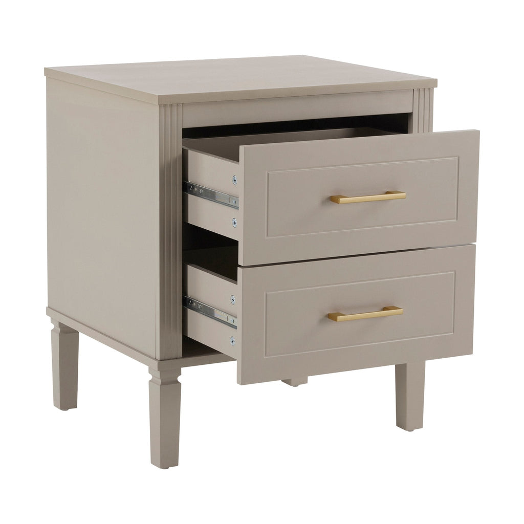 Dusklia - Sienna 2 Drawer Bedside Table - Taupe
