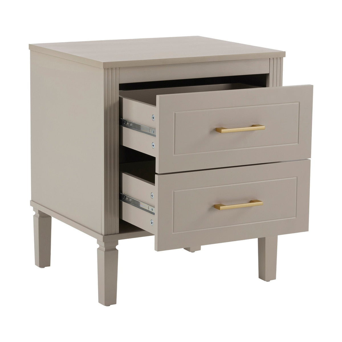 Dusklia - Sienna 2 Drawer Bedside Table - Taupe