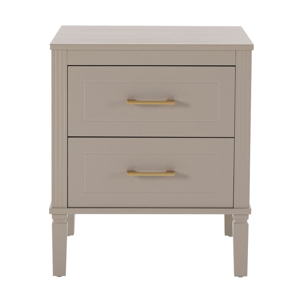 Dusklia - Sienna 2 Drawer Bedside Table - Taupe