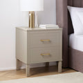 Dusklia - Sienna 2 Drawer Bedside Table - Taupe