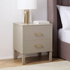 Dusklia - Sienna 2 Drawer Bedside Table - Taupe