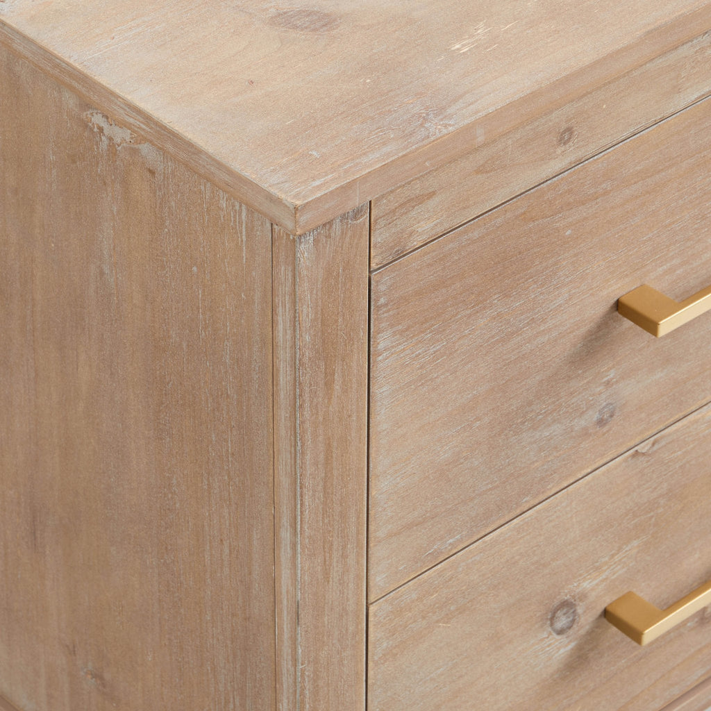 Dusklia - Sienna 2 Drawer Bedside Table - Washed Wood