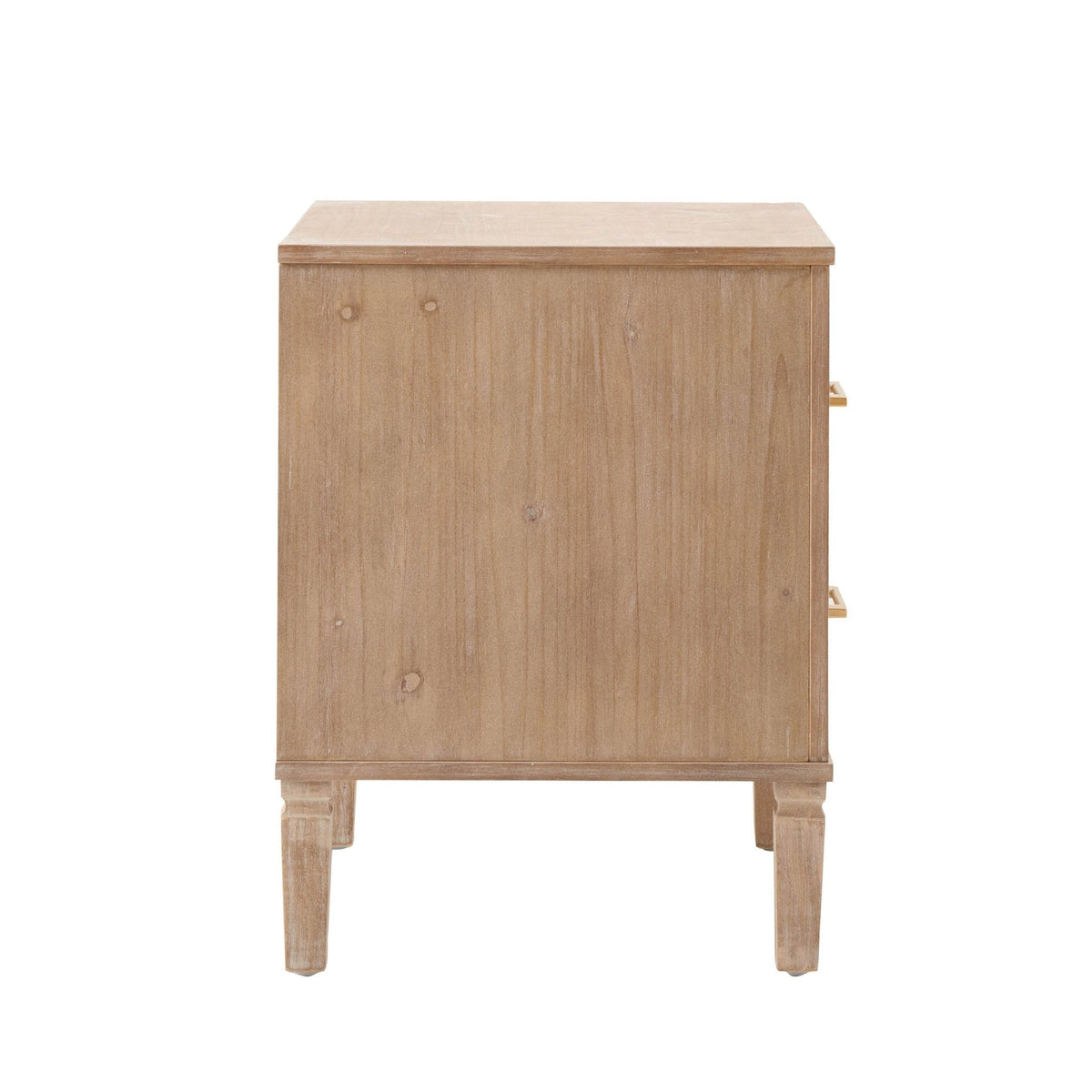 Dusklia - Sienna 2 Drawer Bedside Table - Washed Wood