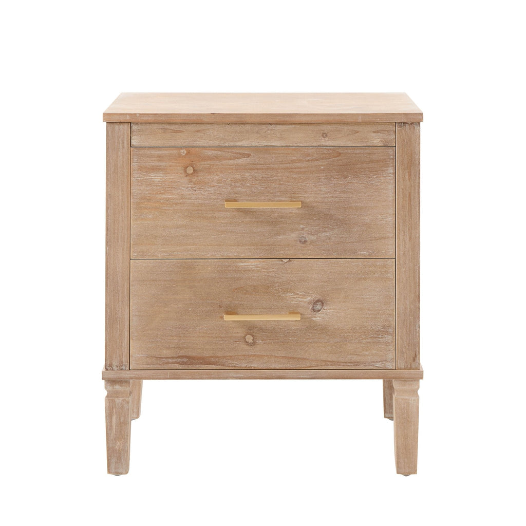 Dusklia - Sienna 2 Drawer Bedside Table - Washed Wood
