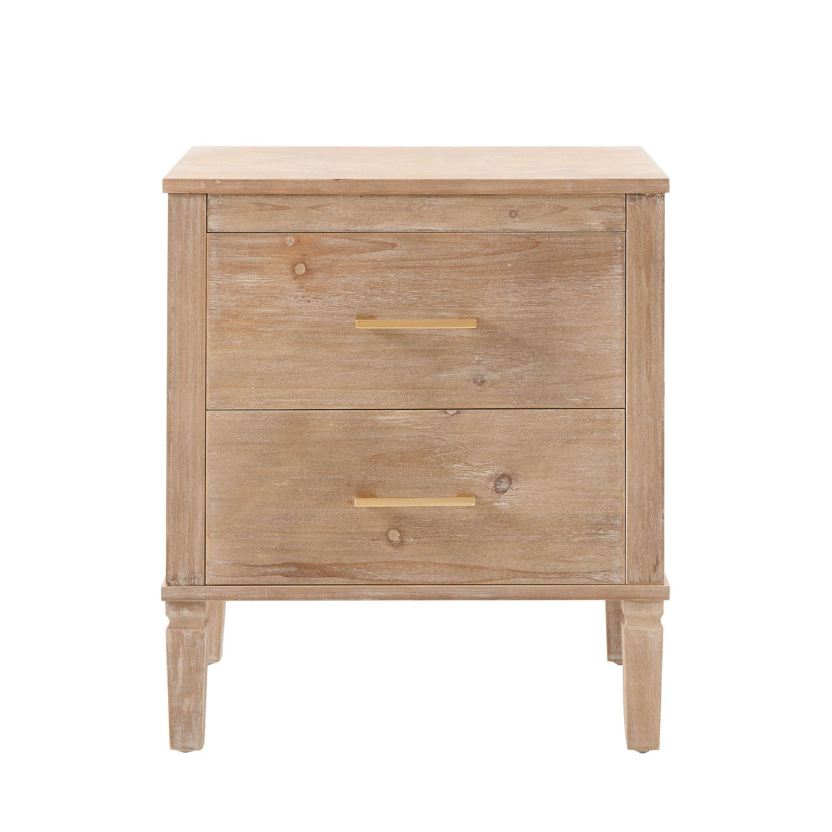 Dusklia - Sienna 2 Drawer Bedside Table - Washed Wood