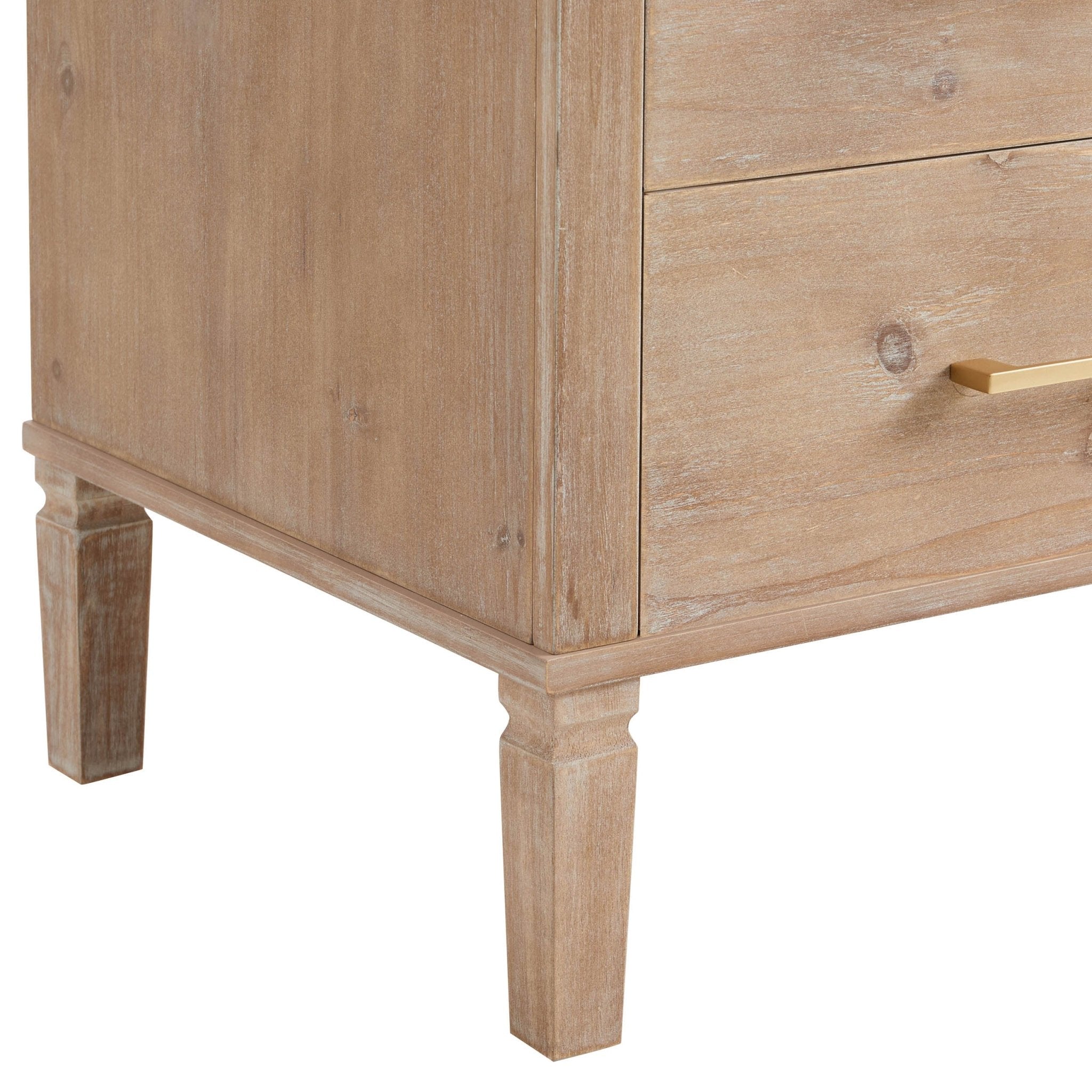 Dusklia - Sienna 2 Drawer Bedside Table - Washed Wood