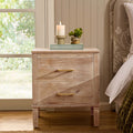 Dusklia - Sienna 2 Drawer Bedside Table - Washed Wood