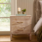 Dusklia - Sienna 2 Drawer Bedside Table - Washed Wood