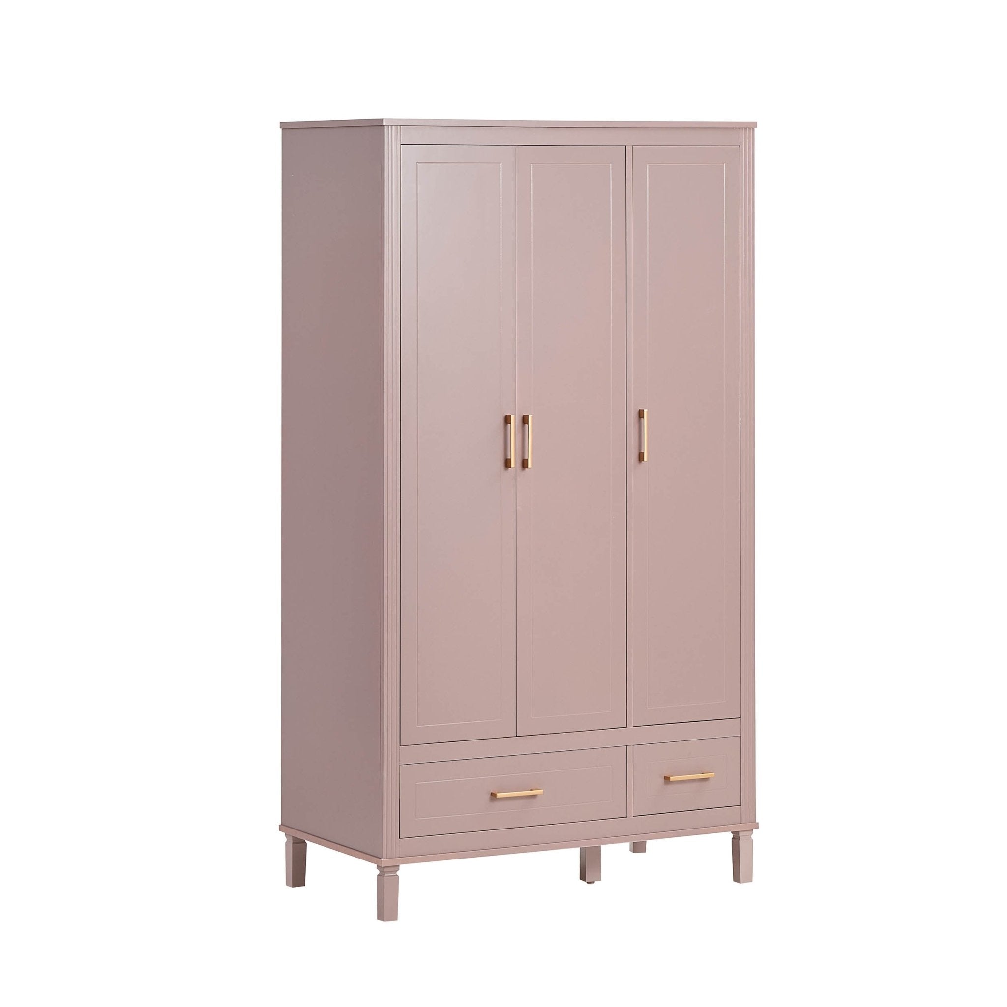 Dusklia - Sienna 3 Door Wardrobe with Drawers - Dusty Mauve