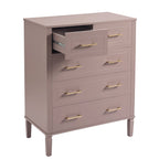Dusklia - Sienna 5 Drawer Chest - Dusty Mauve