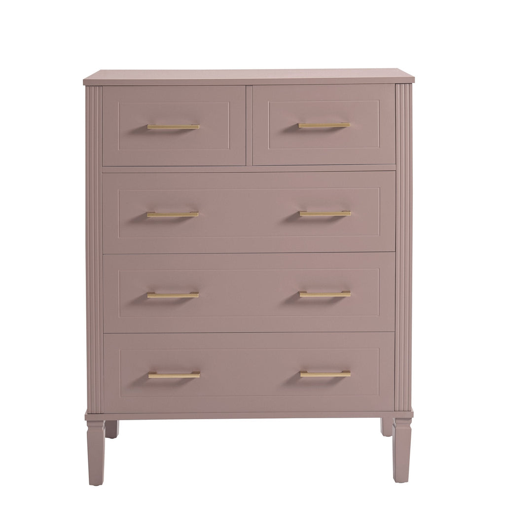 Dusklia - Sienna 5 Drawer Chest - Dusty Mauve